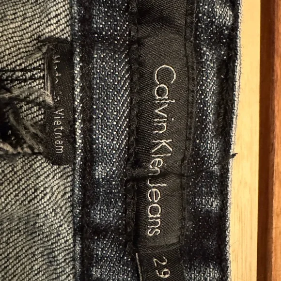 Calvin Klein Black Denim Mini Skirt size 29 ,stretchy in perfect condition - Picture 4 of 6